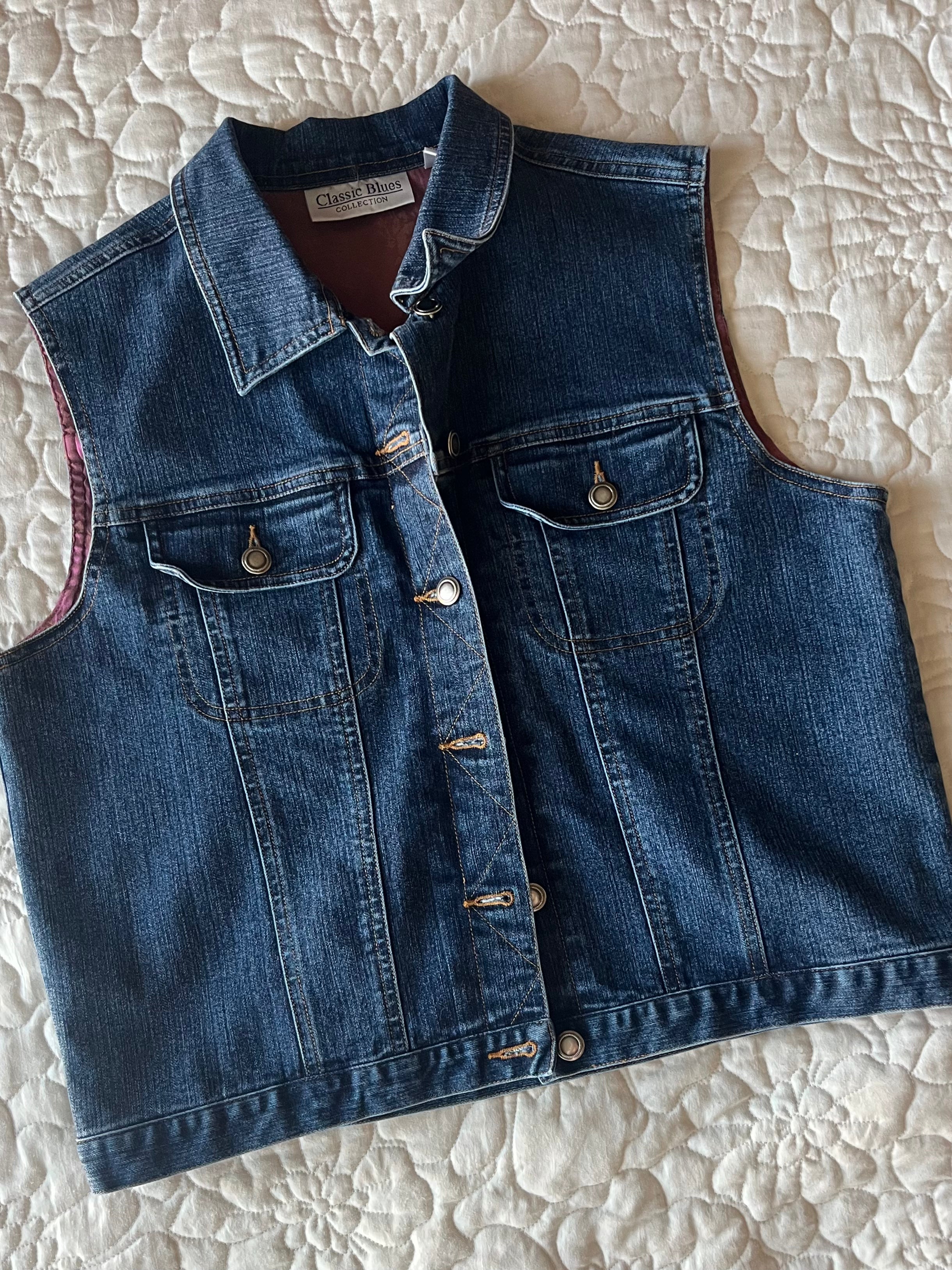 Paisley Lined Denim Vest