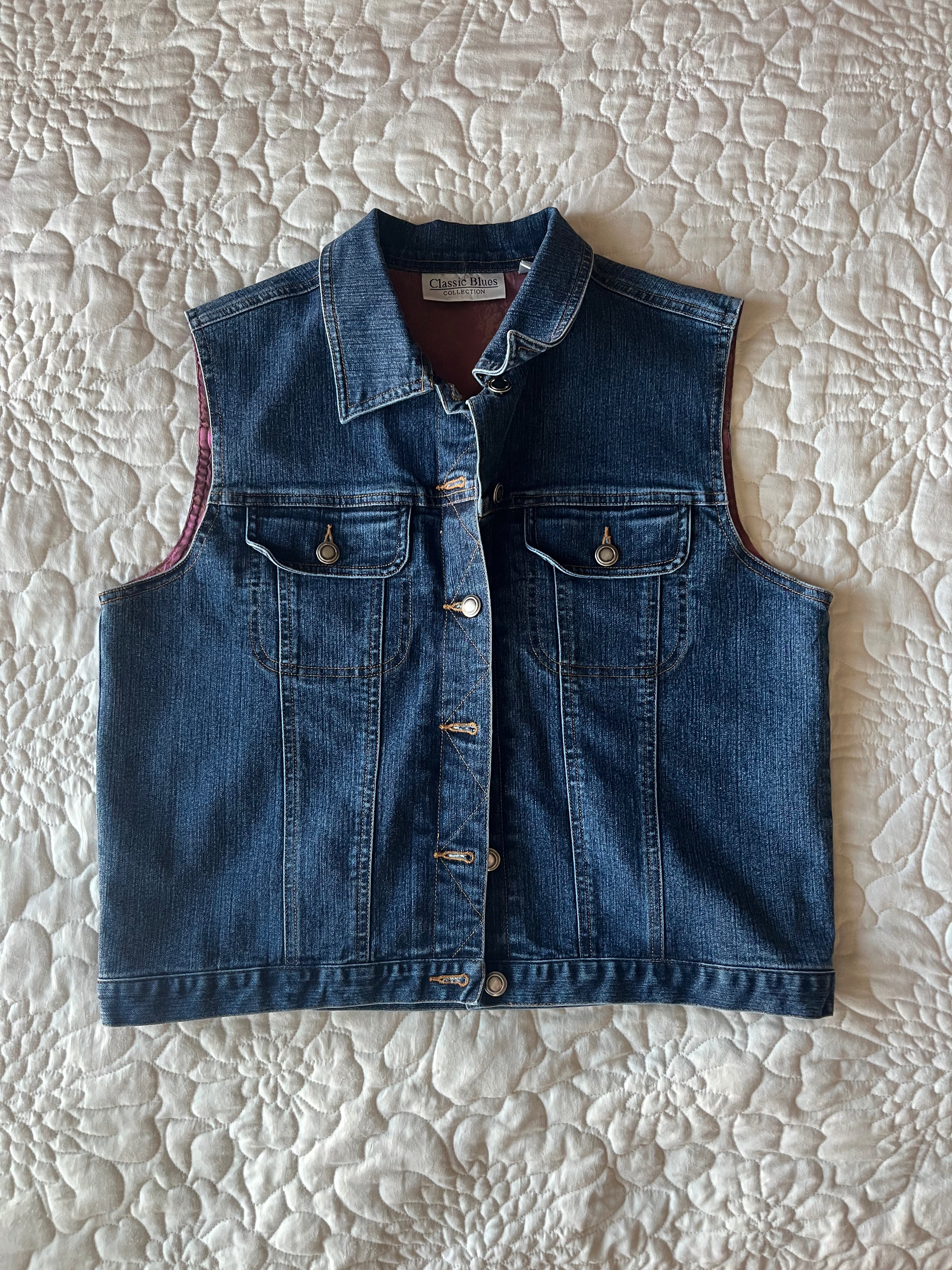 Paisley Lined Denim Vest