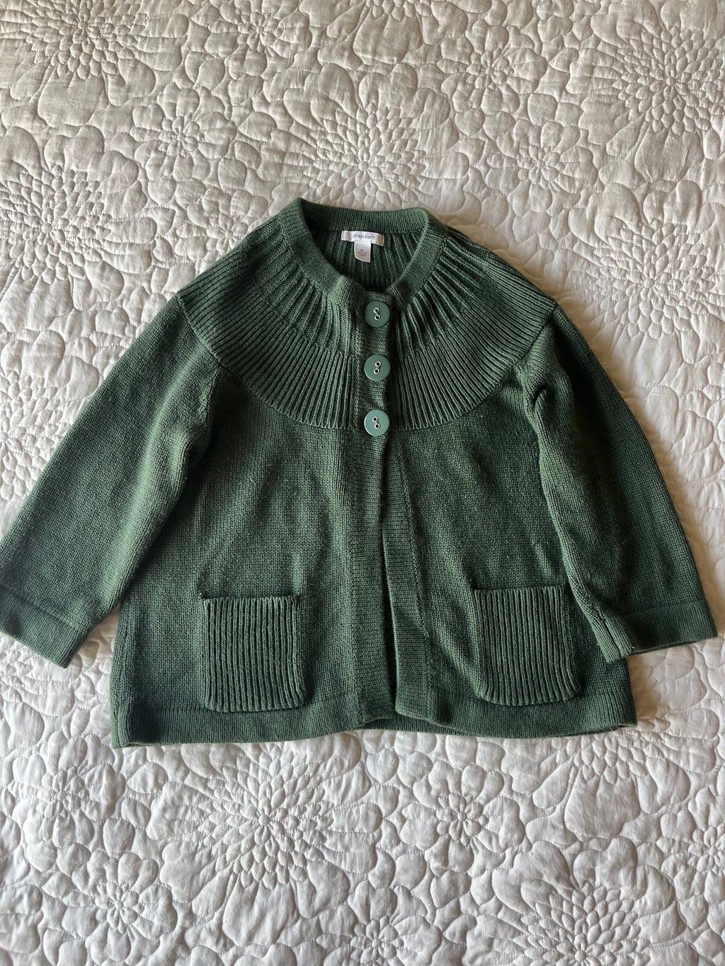 Green Chunky-Knit Cardigan