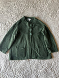 Green Chunky-Knit Cardigan