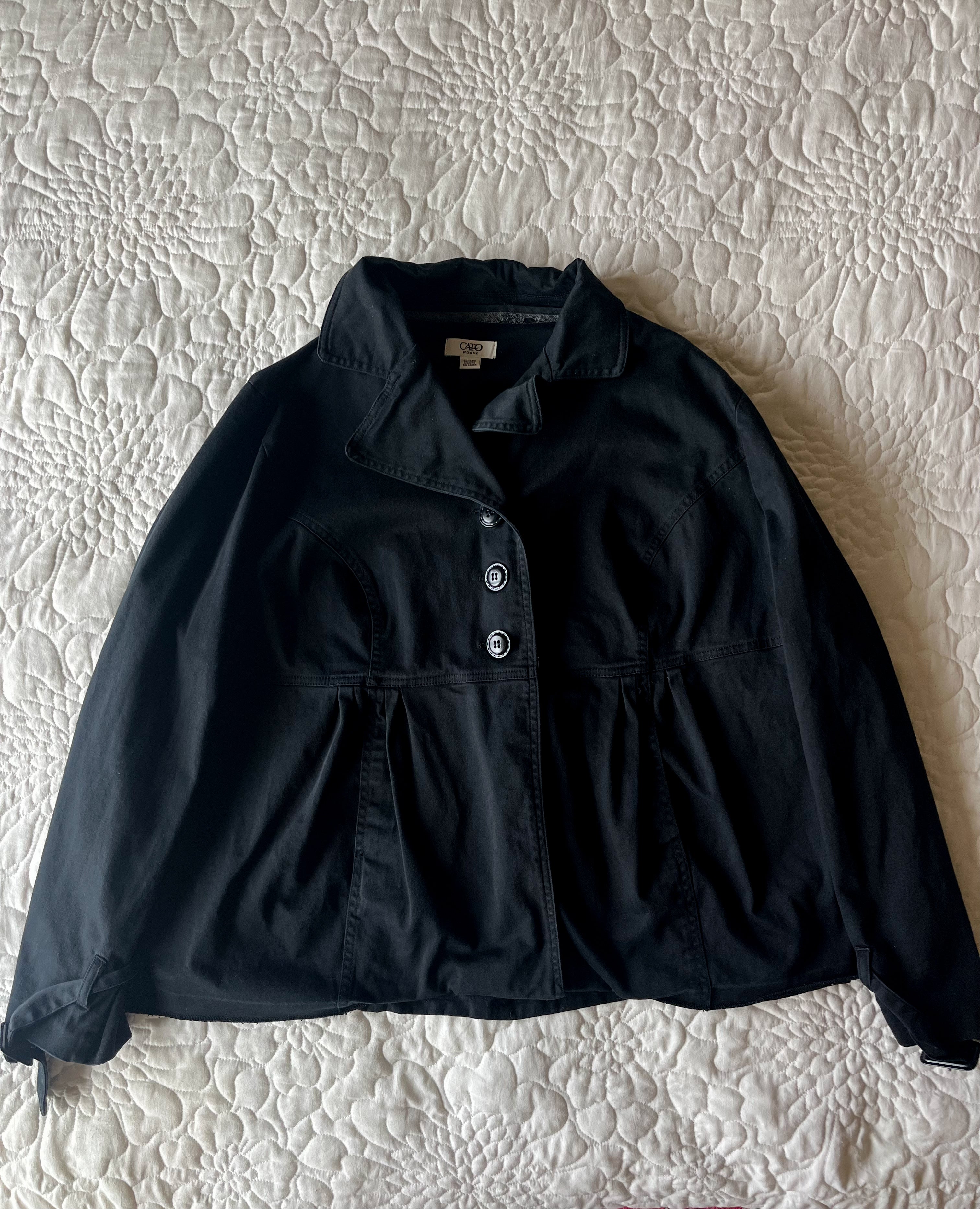 Black Collared Trench Shirt