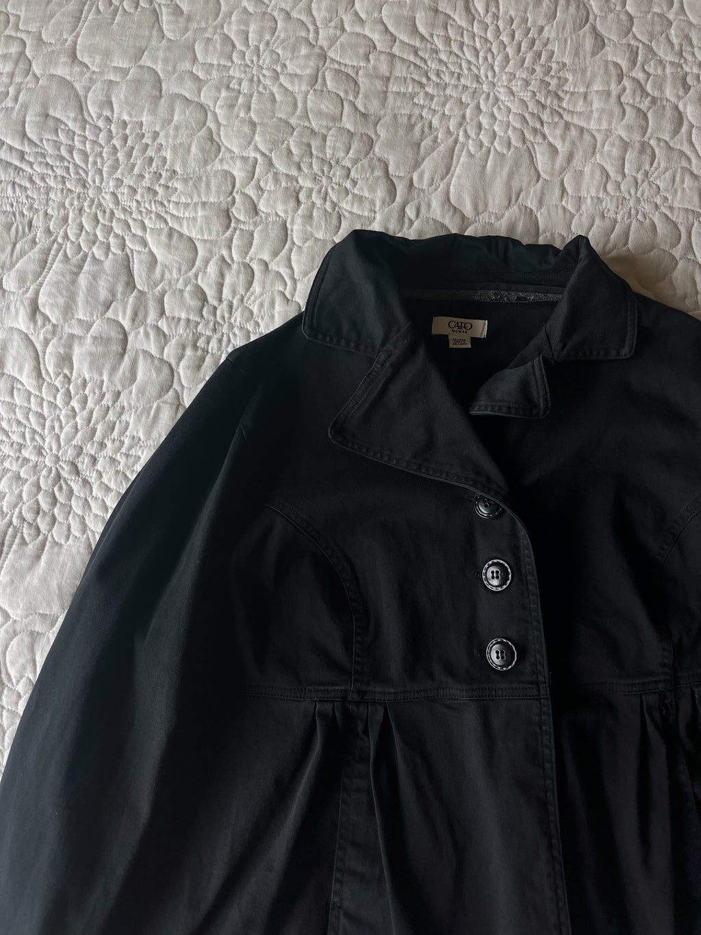 Black Collared Trench Shirt