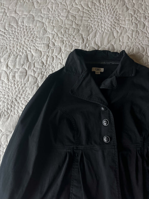 Black Collared Trench Shirt