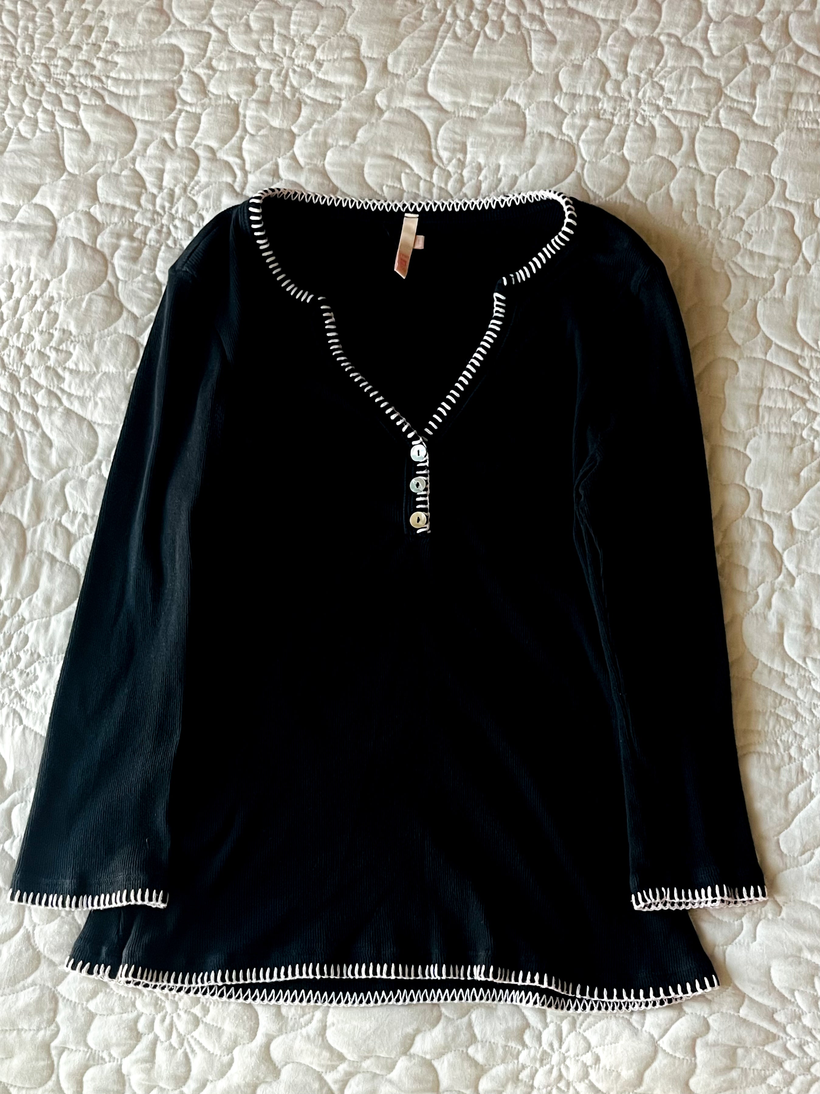 Classy Whipstitch Long-Sleeve