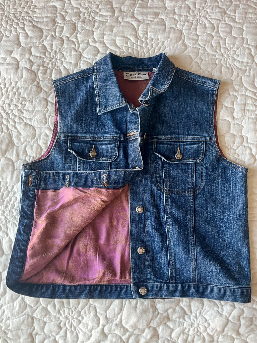 Paisley Lined Denim Vest