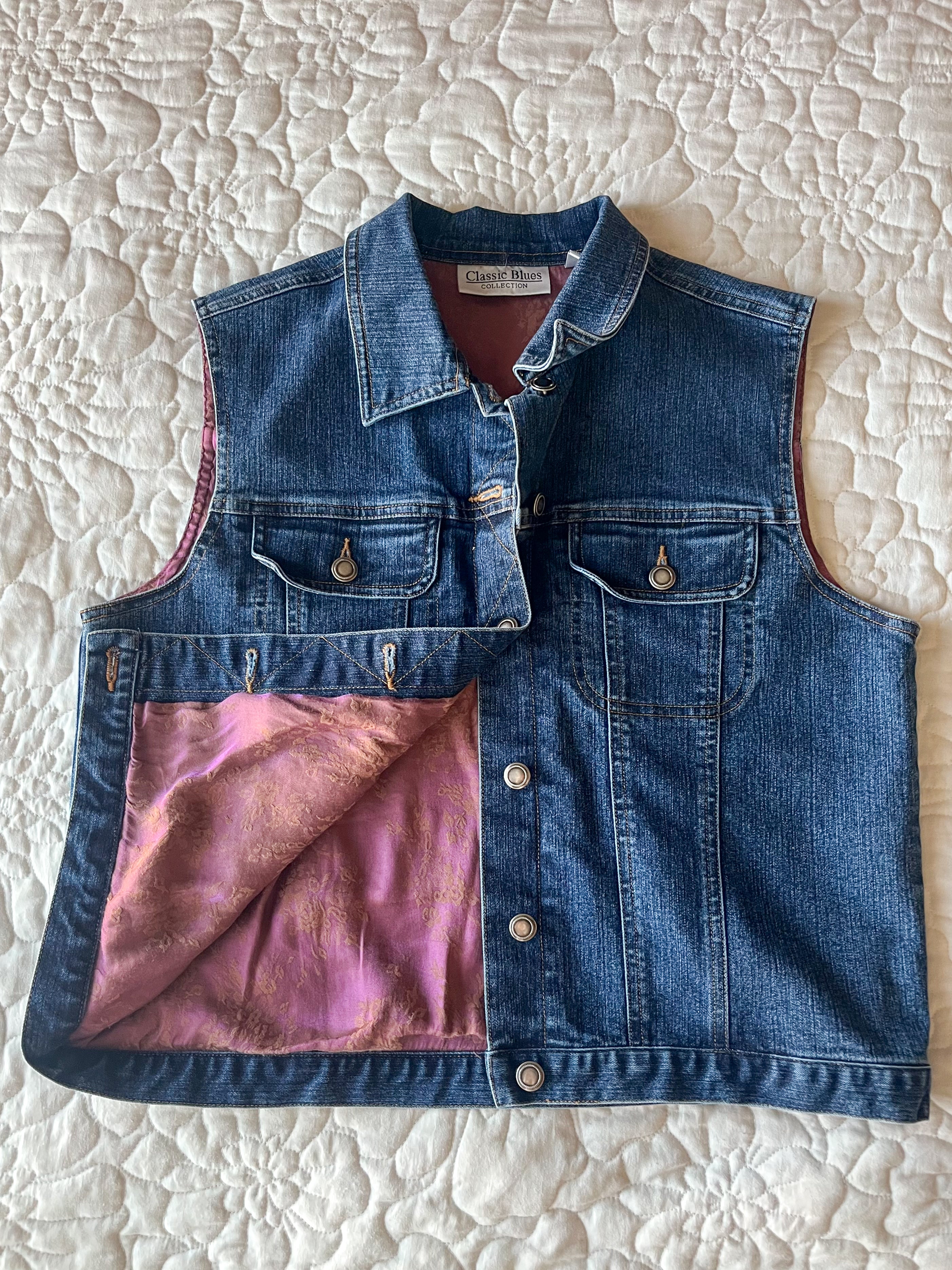 Paisley Lined Denim Vest