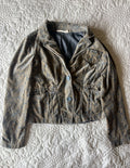Gold & Gray Paisley Velvet Blazer